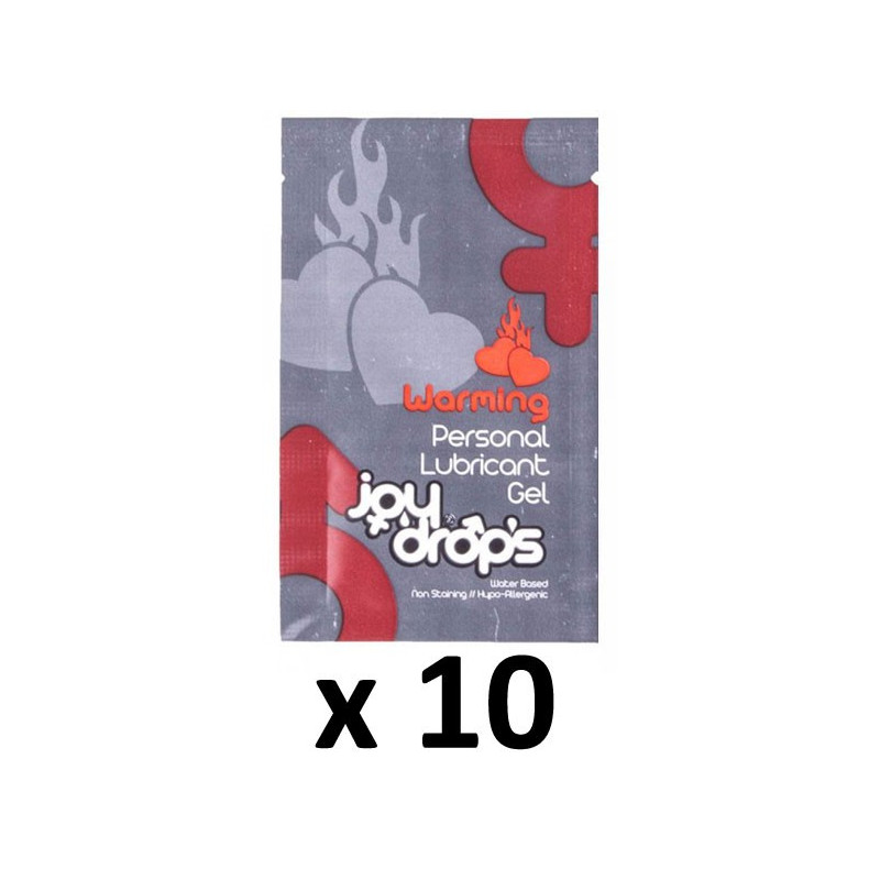 Joy Drops Lot de 10 dosettes de lubrifant Effet chauffant 5mL